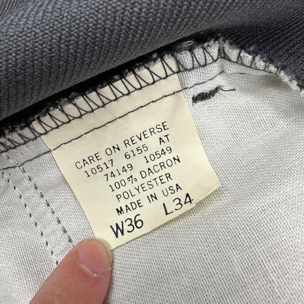 Vintage Levis Mens Polyester Pants Gray Retro Western 1960s Hemmed 36 x 32 READ - Picture 7 of 10